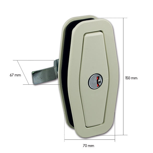 Serratura Salino bianco FIAT con cilindretto e chiavi SRT2207B