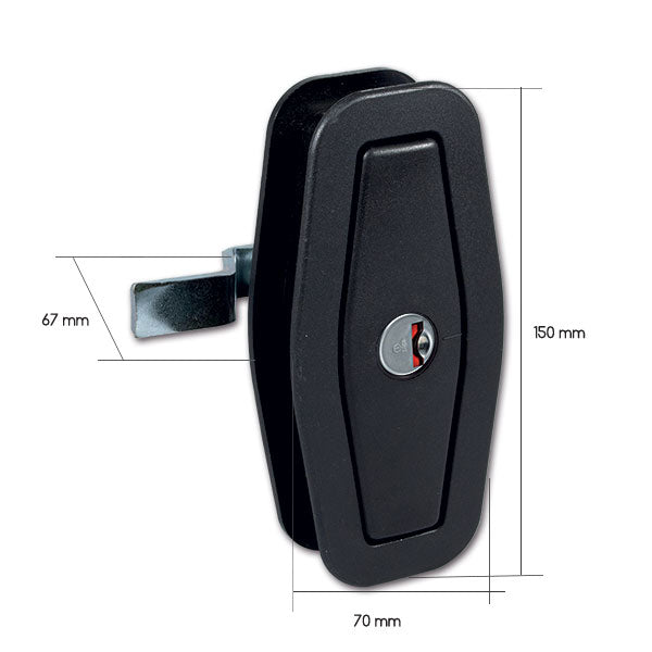 Black Salino lock with cylinder and keys SRT2207N