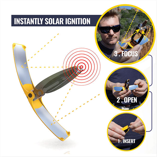 Suncase GEAR - accendino solare giallo
