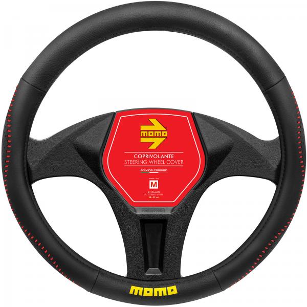 Momo Street Steering Wheel Cover Black/Red 38-39 cm