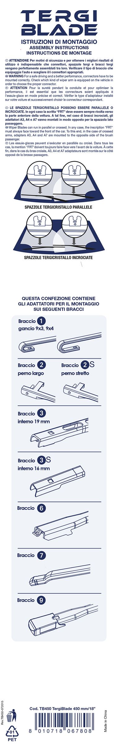 Cora Spazzola tergicristallo Tergiblade 450 mm