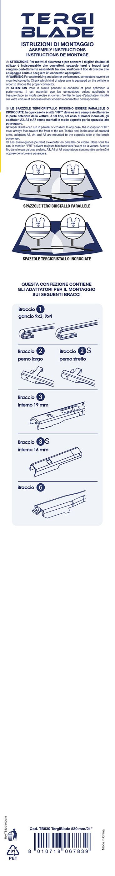 Cora Spazzola tergicristallo Tergiblade 530 mm