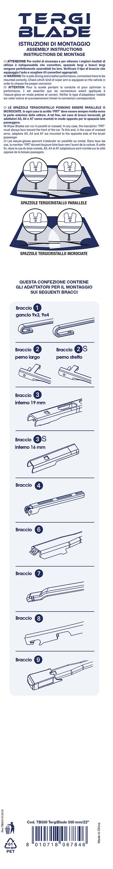 Cora Spazzola tergicristallo Tergiblade 550 mm