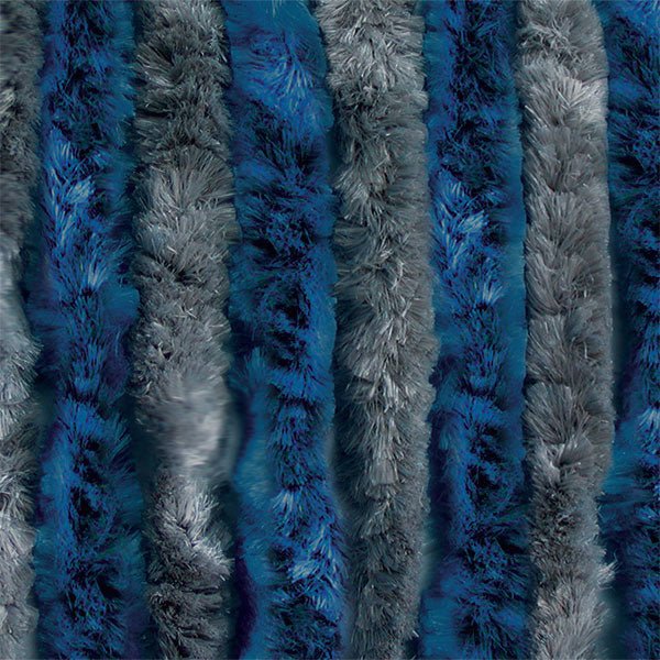 Chenille-Vorhang für Wohnmobile und Wohnwagen, grau/blau, 90 x 200 cm TEN2109