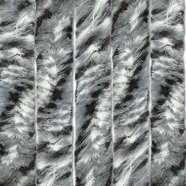 Chenille curtain for campers and caravans, white/grey, 90 x 20 cm, TEN2110