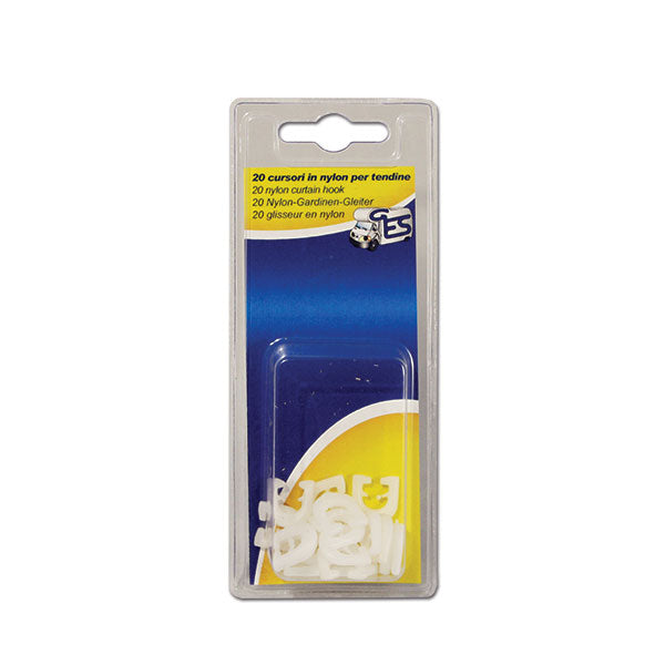 Gancho de nailon para cortinas para guía en L - 20 piezas TND102C 8032793938095