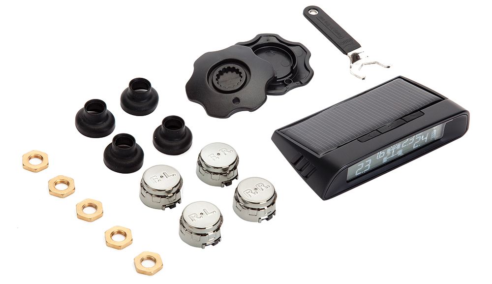 Kit Steelmate de 4 sensores de presión de neumáticos con energía solar de 0 a 3,5 bar