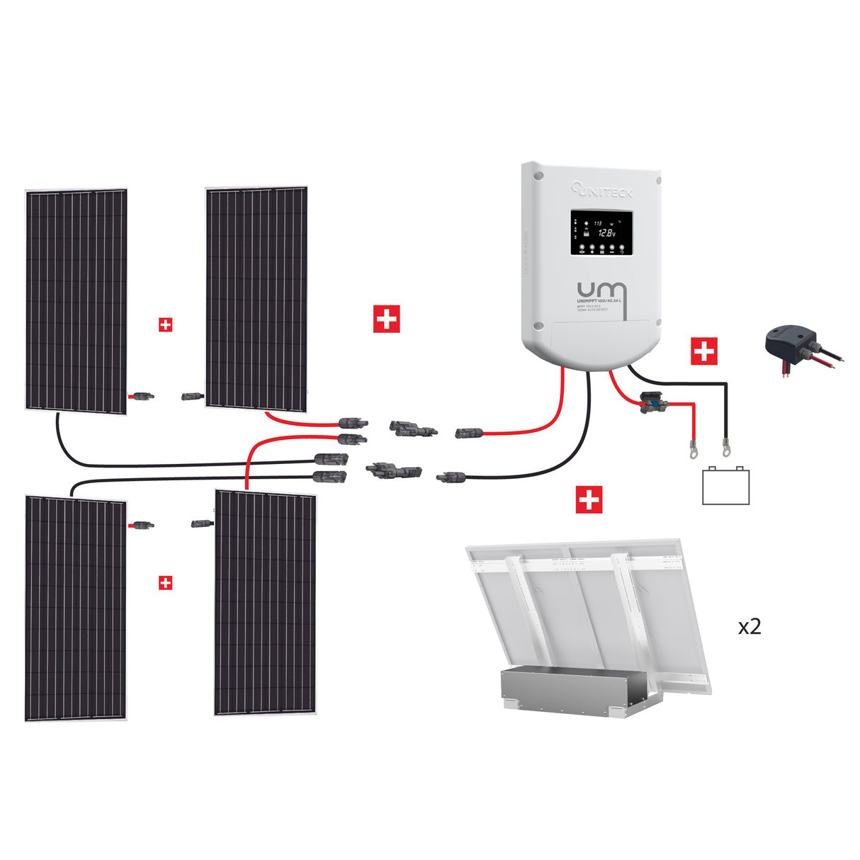 Uniteck Solar Panel Kit CASETTA 1200W 24V Ground Mounting