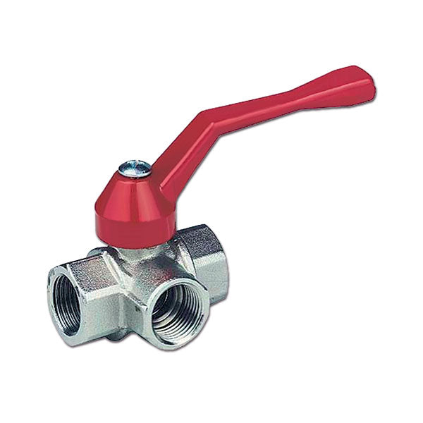 Válvula de tres vías en forma de T de latón de 3/8" para sistemas de agua de autocaravanas VAL281T