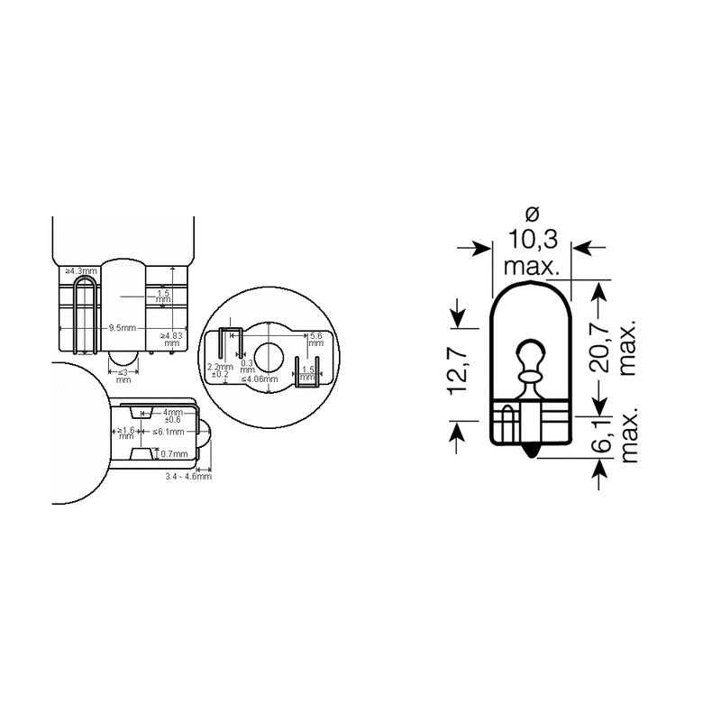 Osram Scatola 10Pz lampadina Osram Original Line Tv W3W 12v 3W