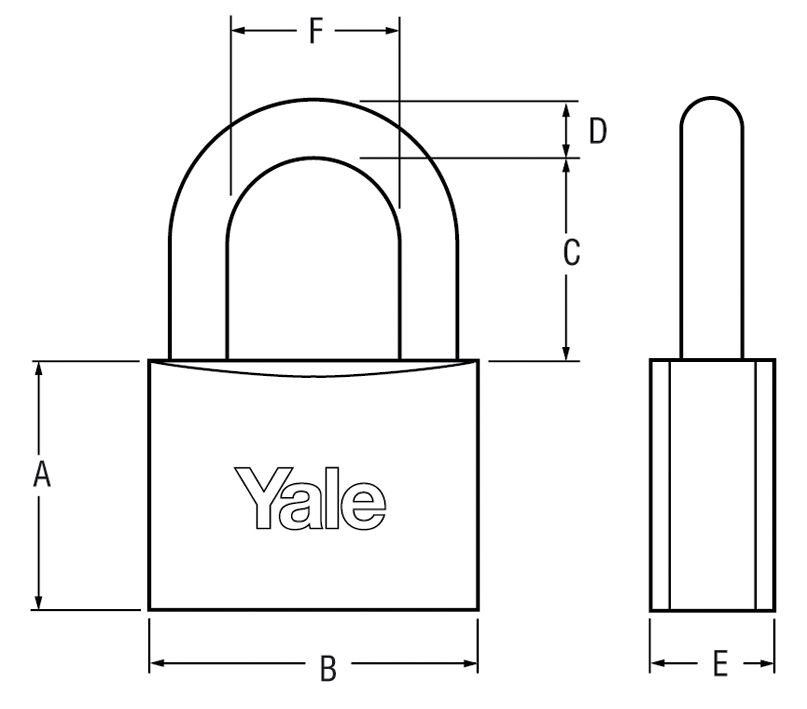 Yale Standard-Vorhängeschloss, 40 mm langer Bügel