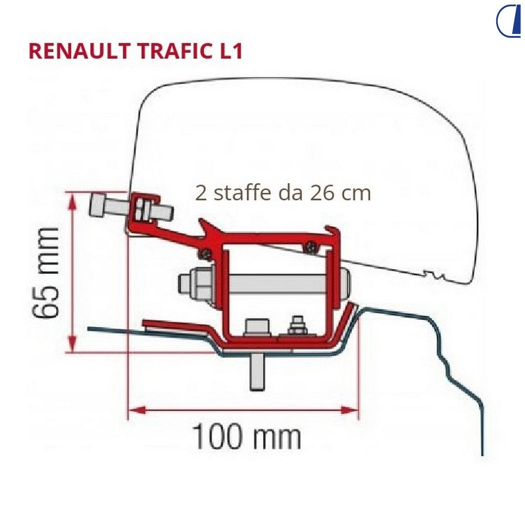 Fiamma Kit adattatore veranda per Renault Trafic L1 H1 dal 2014