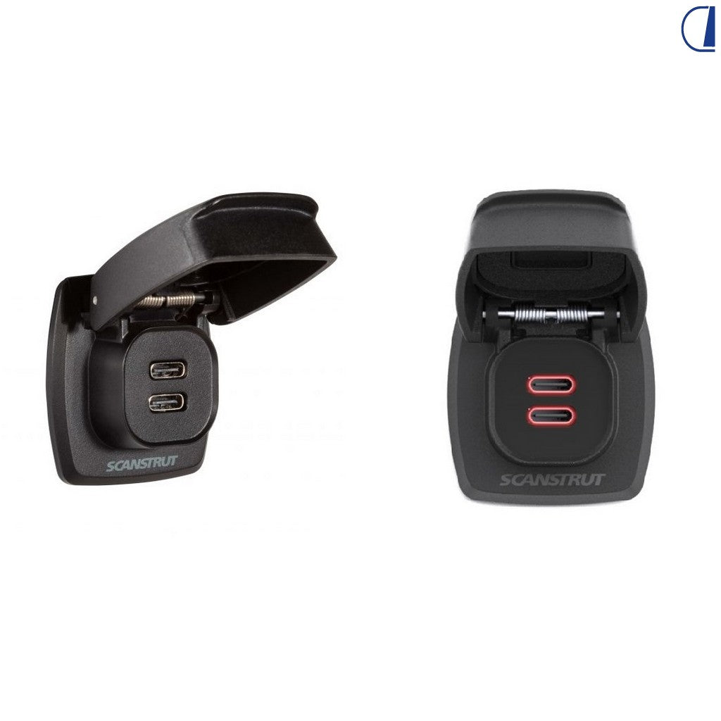 Di-Tec Flip Pro Max presa doppia USB-C IPX4 36W 12/24V