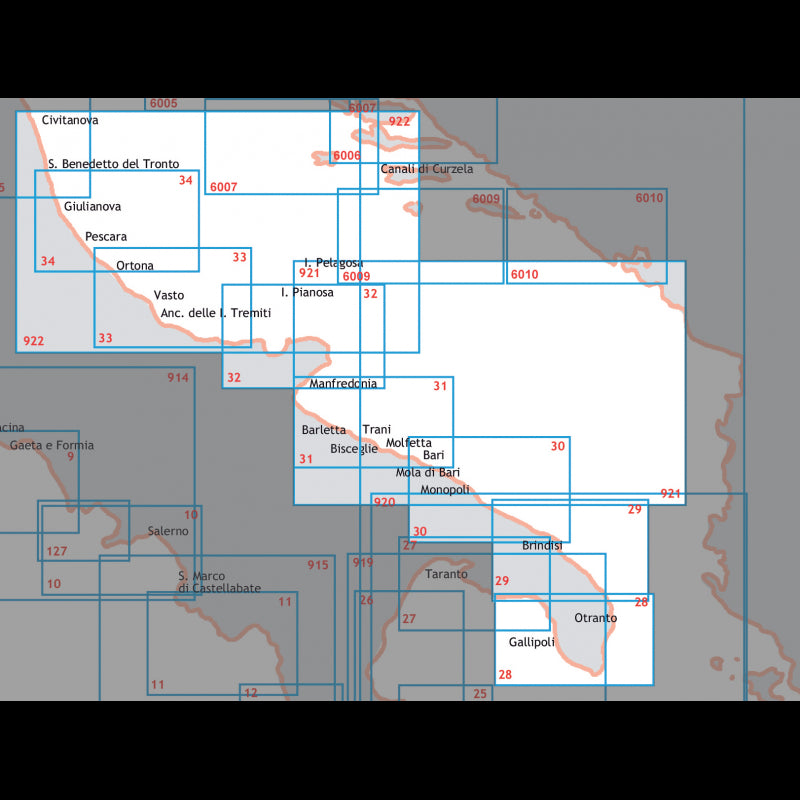 Hydrographisches Institut Von Torre Dell Orso bis Brindisi 29 NAUTISCHE KARTE