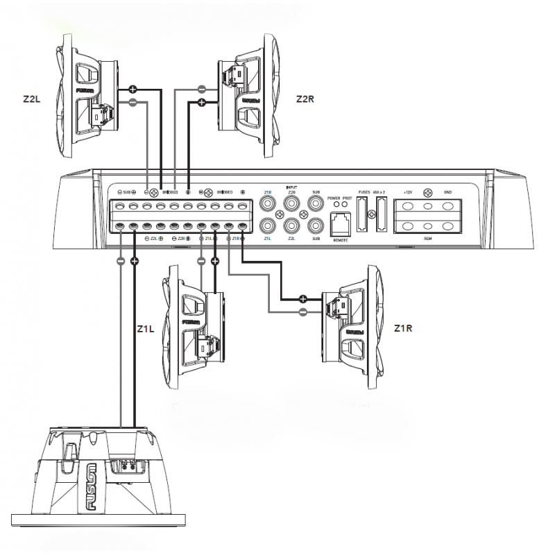 Fusion Amplificatore Ms-Ap61800 6 Canali 010-02284-65