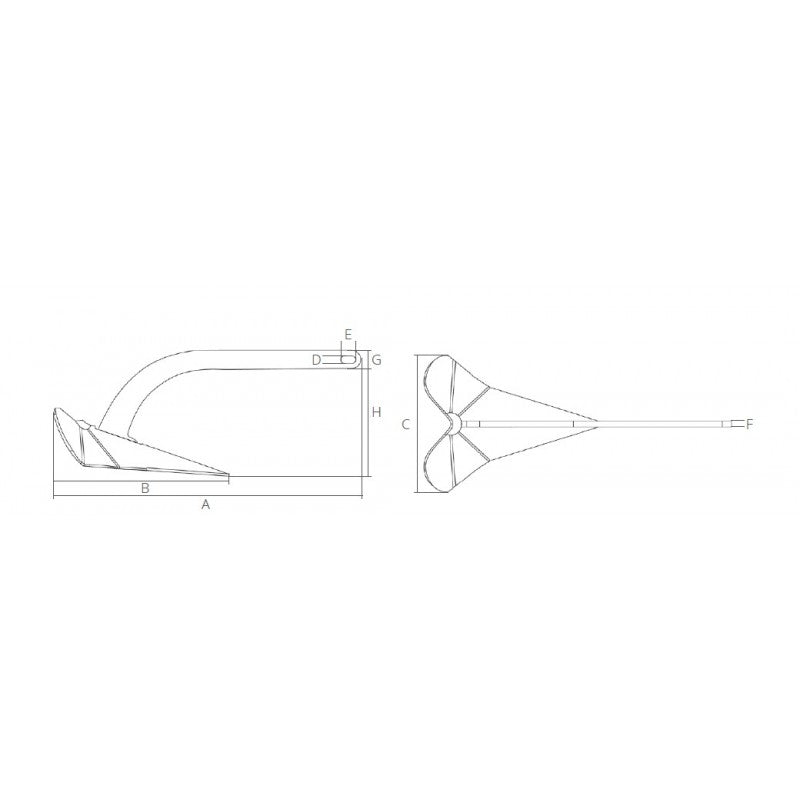 FNI Ancora Plough Inox Kg 10 FOS10