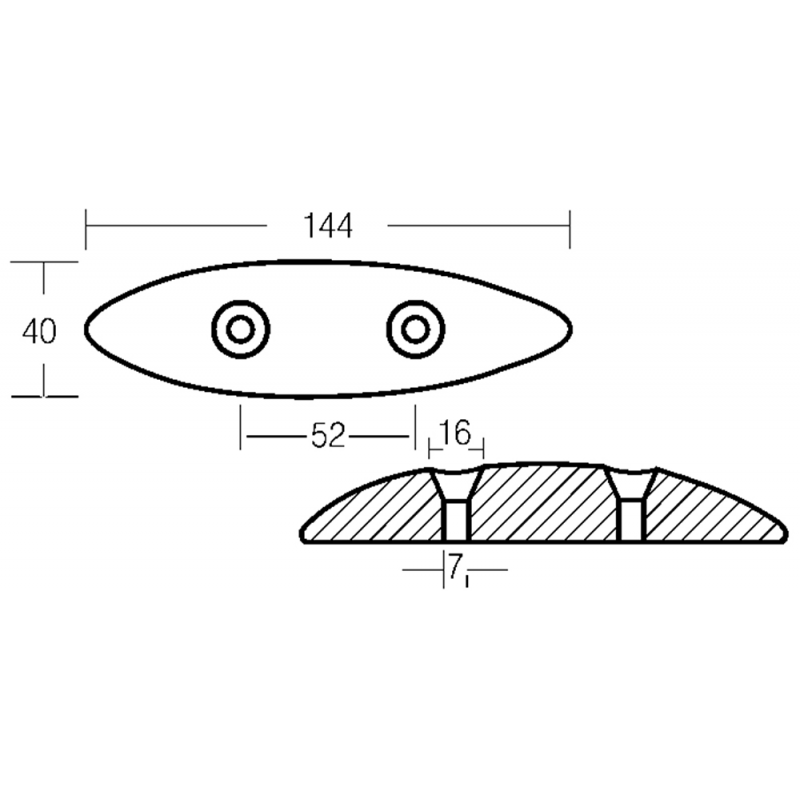 Ánodo ovalado Enrico Polipodio 00204