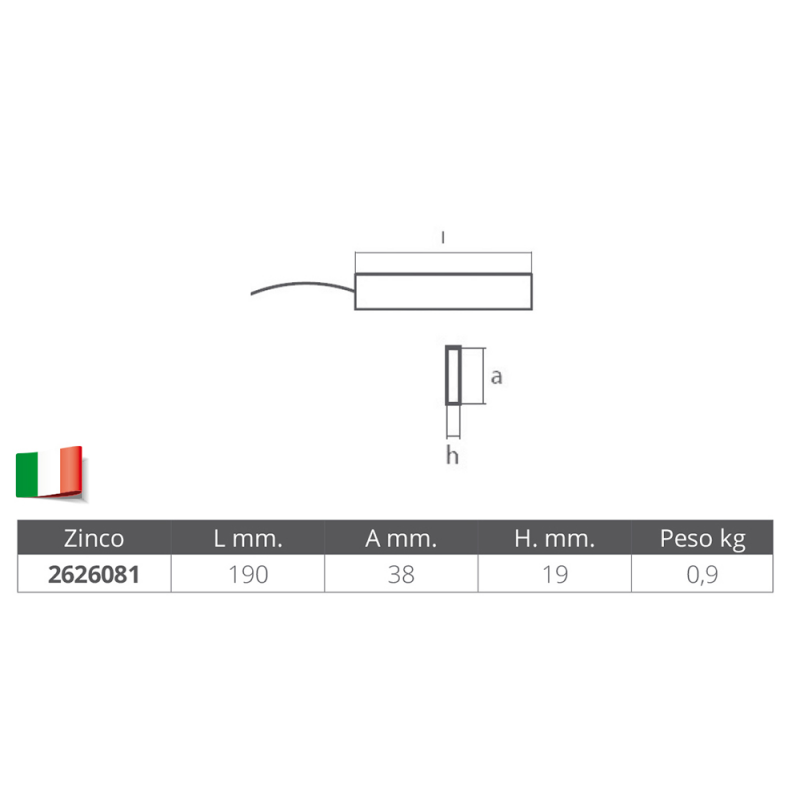 Tecnoseal Anodo Sospeso In Zinco 00633