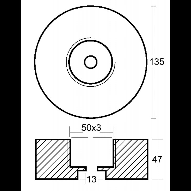 Tecnoseal Round Anode Diameter mm 135 H 47 00153