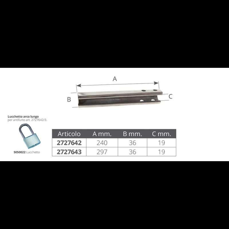 Mavi.Mare Antifurto Per Motori Fuoribordo Inox Medio A290