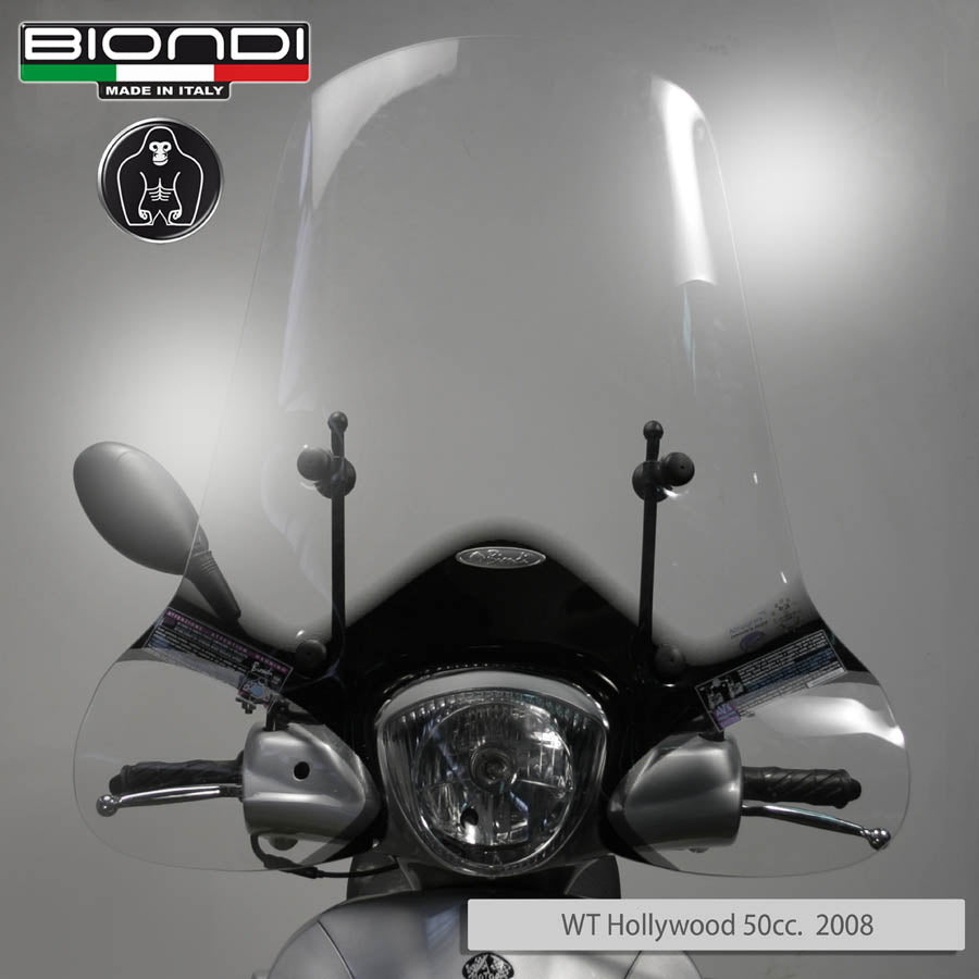 Biondi Club Parabrezza Scooter Trasparente con Serigrafia Nera - Solo Schermo