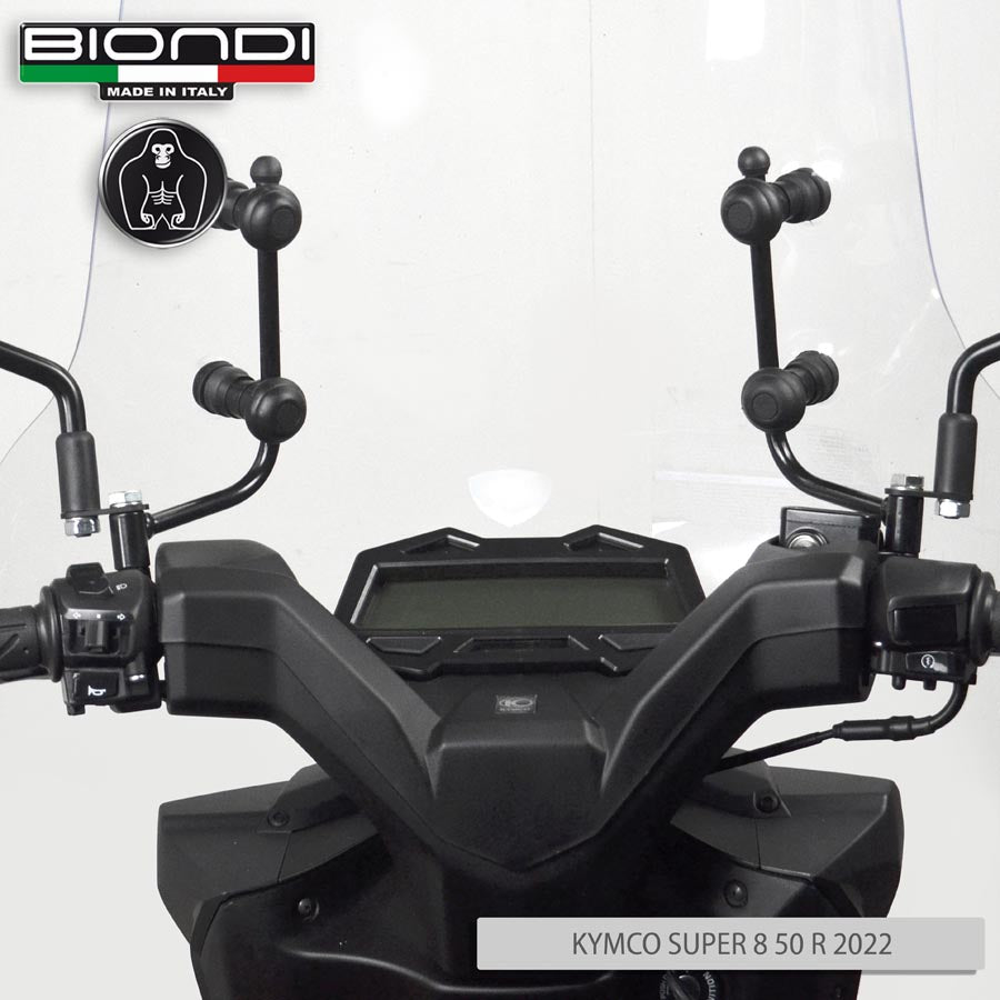Biondi Parabrezza Pro KYMCO Super 8 50 R 2022 Trasparente con Attacchi