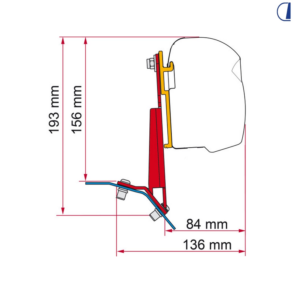 Fiamma Kit montaggio tendalino per Ford Custom (2012-2023) F45s F43Van F35Pro