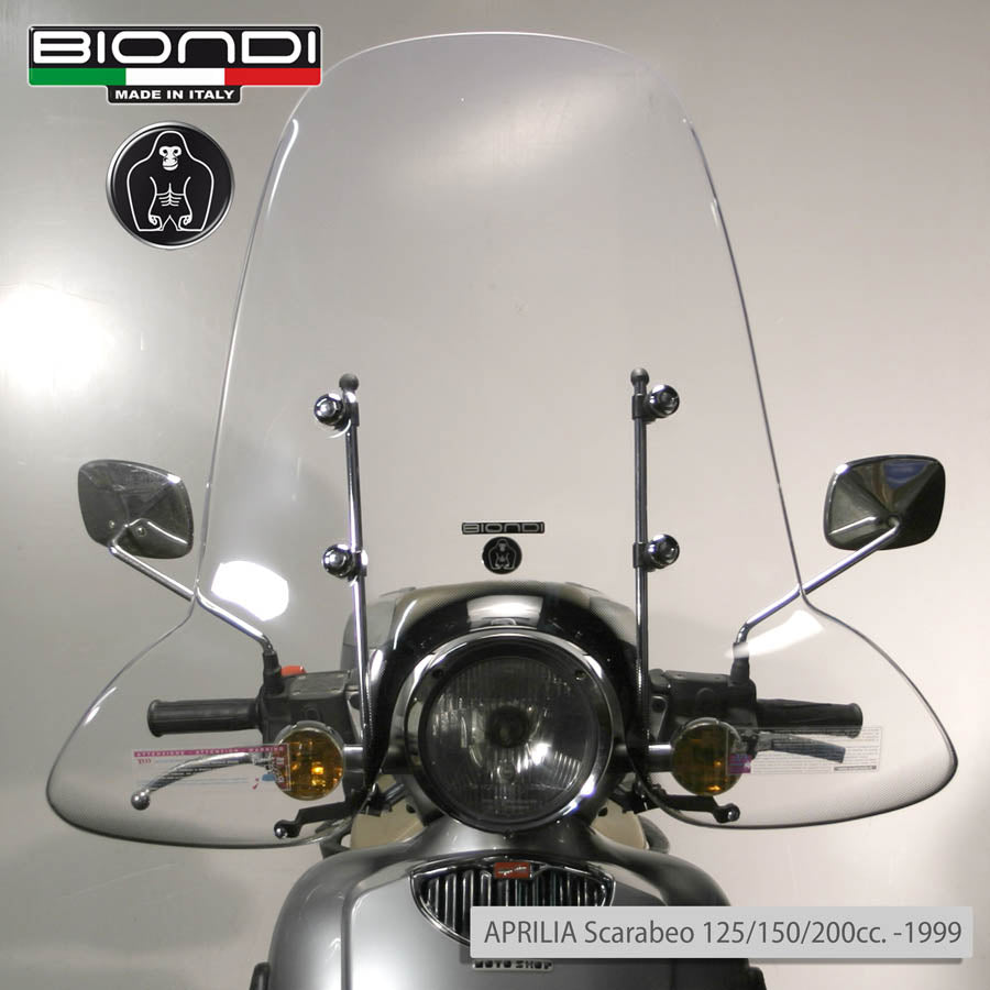 Biondi Parabrezza Club Aprilia Scarabeo 200 cc 2001-2004 con Attacchi