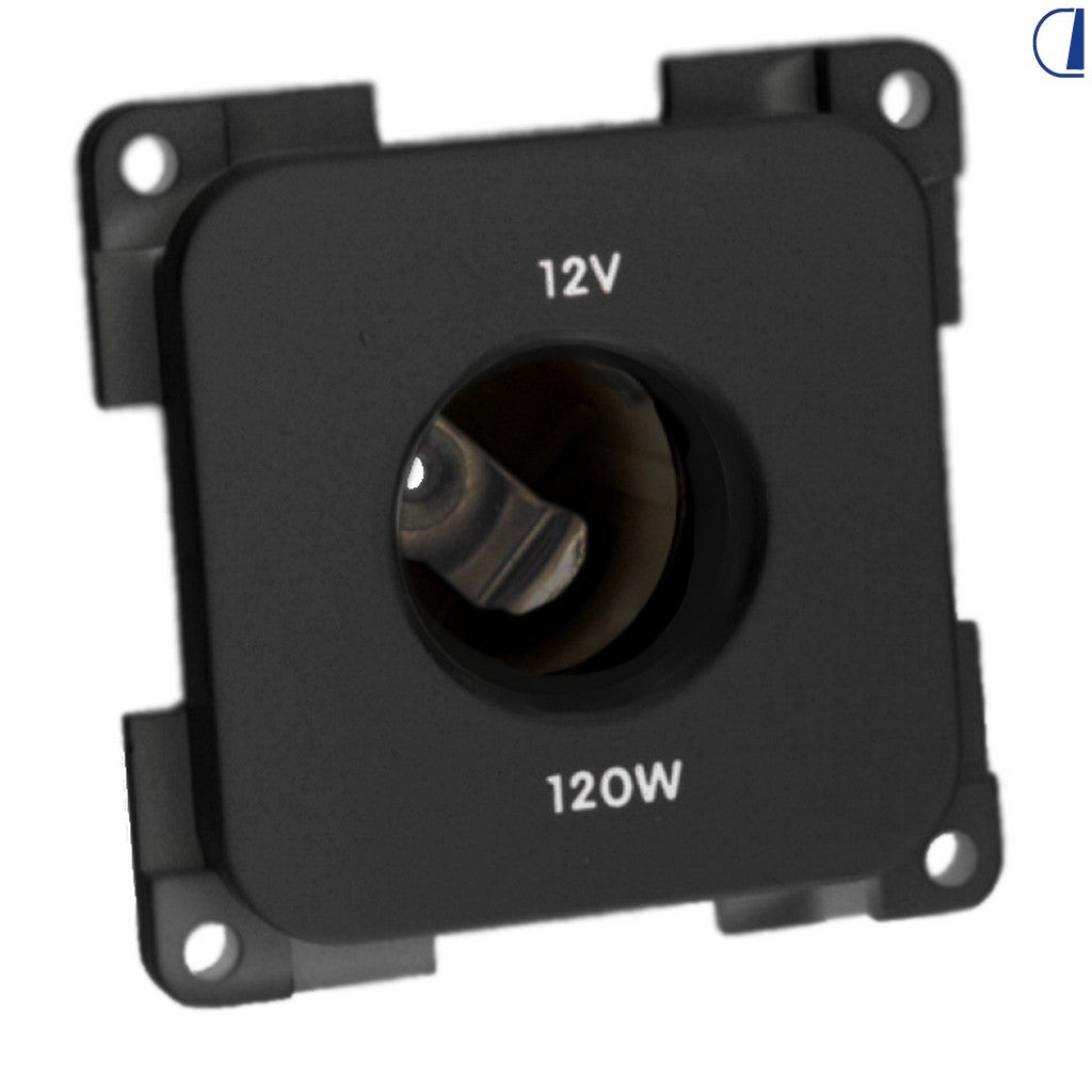 Presa 12V quadrata grigio scuro per camper
