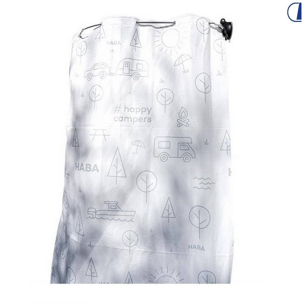 Tenda da doccia portatile Cascata con ventose, telaio inox, semicerchio 70 cm