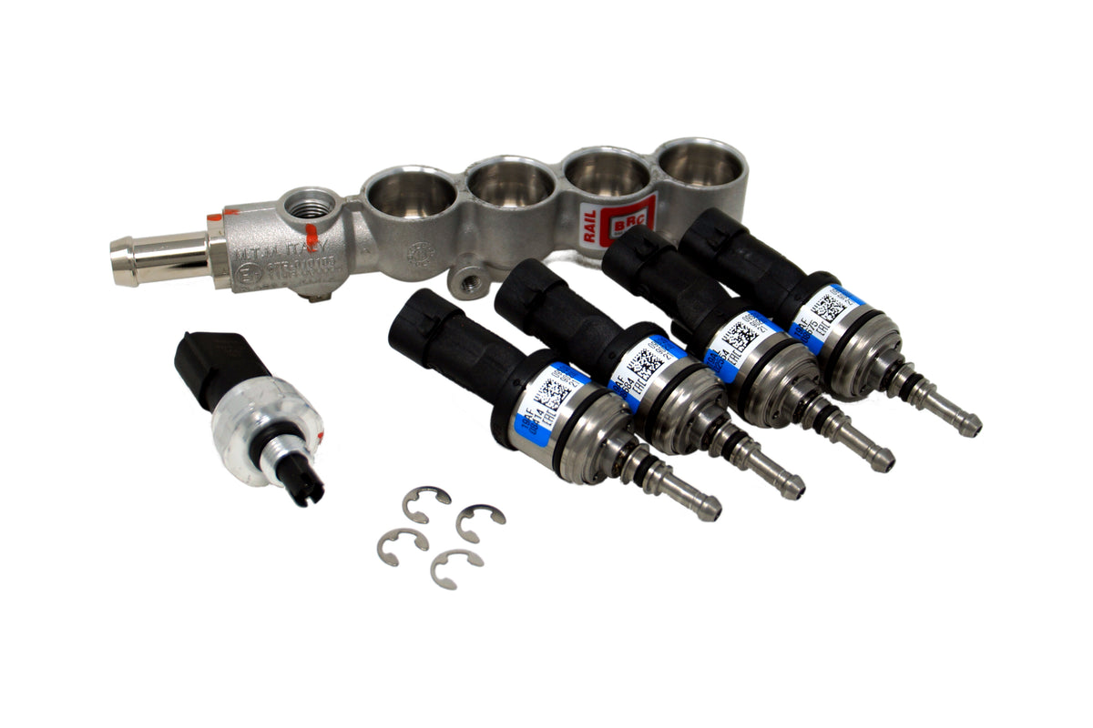 BRC rail iniettore 4 cilindri IN03 incl. sensore pressione, blu