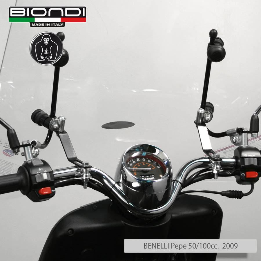 Biondi Kit Attacchi Parabrezza per Benelli Pepe 50/100cc Naked Cromato 2009