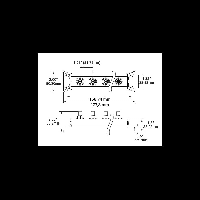 Blue Sea Barra Di Connessione 600A 4 Terminazioni 2104-BSS