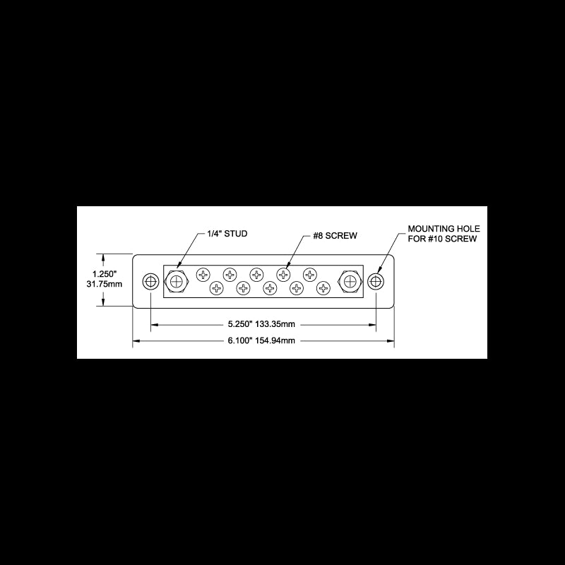 Blue Sea Barra Di Connessione 10 e 2 Terminali 2301-BSS
