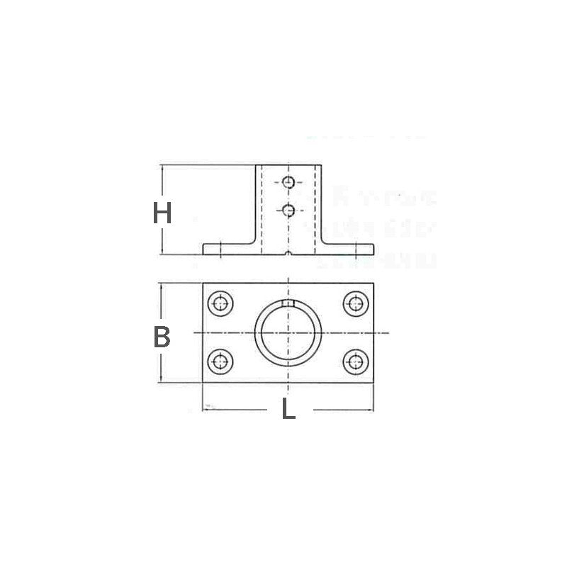 FNI Base Rettangolare Inox 90 Gradi Diametro mm 22 S5924-A0022