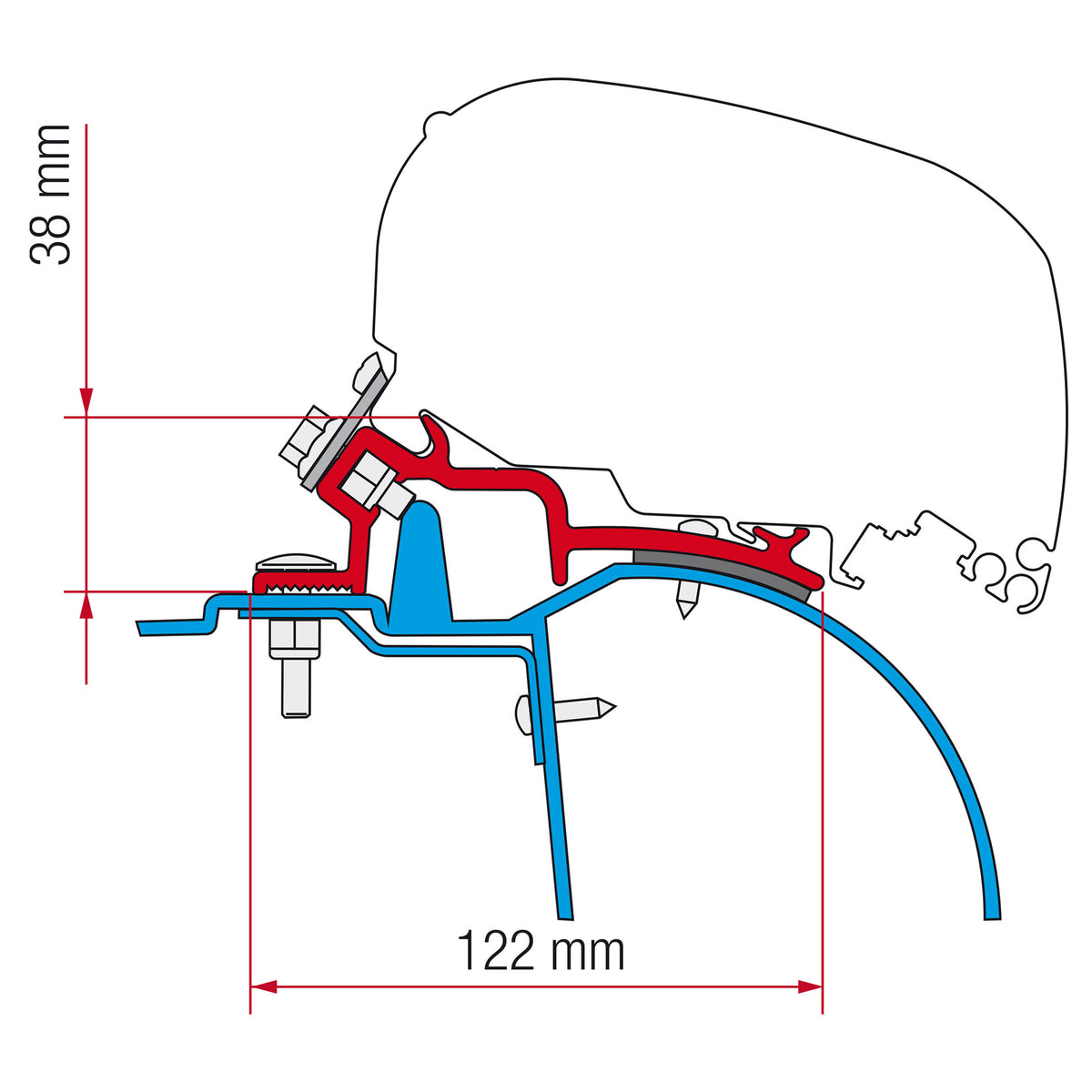 Fiamma Kit adattatore tendalino F80/F65 per Renault Master H2 L2/L3