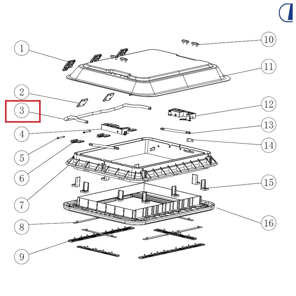 Asta di trazione per oblò Di-Tec 700x500 mm
