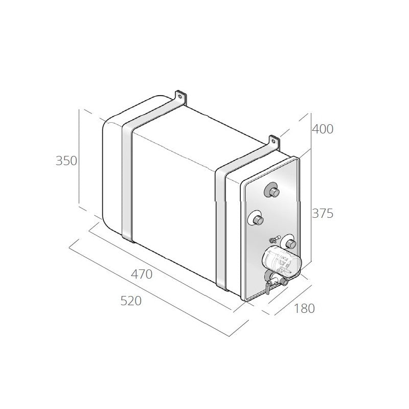 Quick Nautical Boiler Stainless Steel Boat Bx 16 Lt with Exchanger FLBX1612S000A00