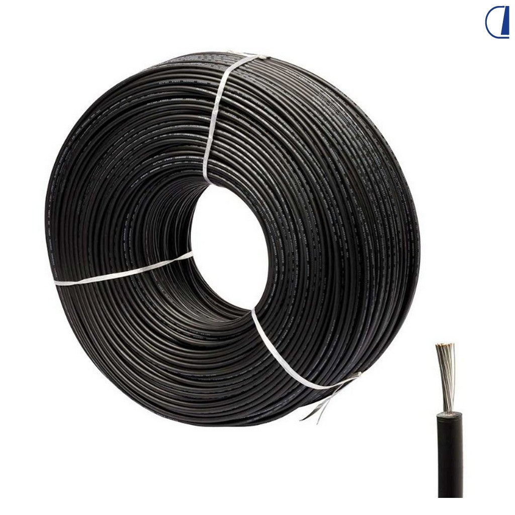 Di-Tec Cavo elettrico nero Ø 6 mm per pannelli solari (al metro)