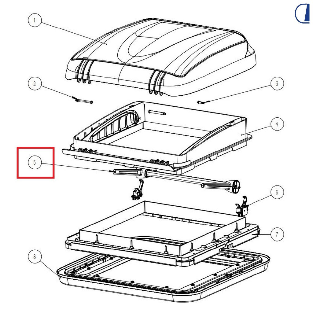 Leva apertura/chiusura per oblò Di-Tec 400x400 mm