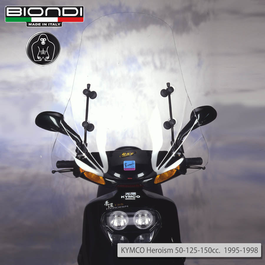 Biondi Club Parabrezza Trasparente per KYMCO Heroism 50/125/150 - Solo Schermo