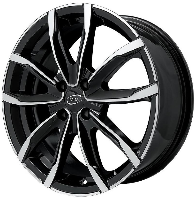 Cerchio in lega mod. EVO001 Black Polished 7x17 / 4 fori / PCD 100 / ET 45 / foro centrale 60,1