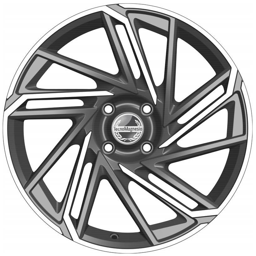 Cerchio in lega mod. EPOWER Gun Metallic Mirror 7x17 / 4 fori / PCD 108 / ET 30 / foro centrale 65,1