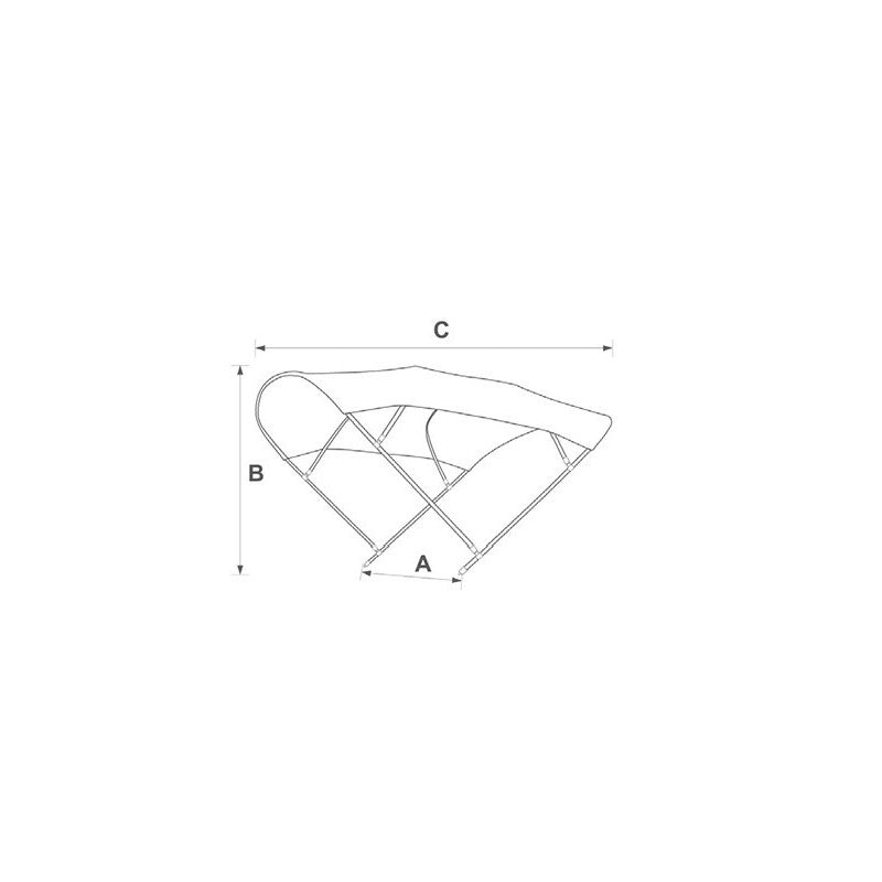 Tessilmare Capottina Bimini Lega Leggera Cm 170 Blu 110-015-010 BLU NAVY