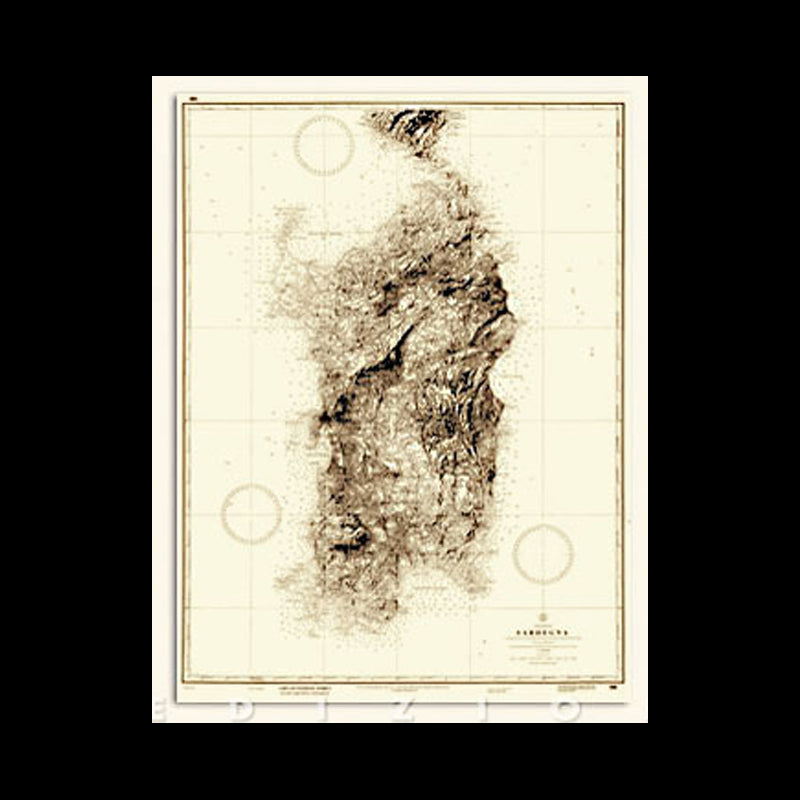 Istituto Idrografico Isola Di Sardegna Storica IIMA16 CARTA NAUTICA