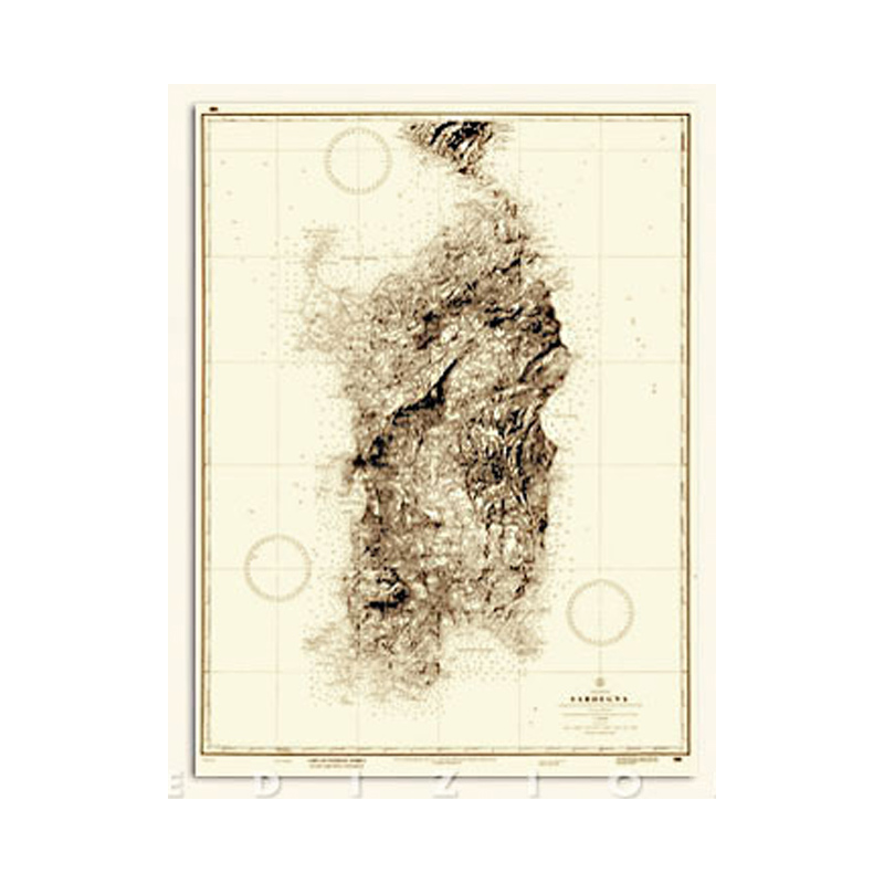 Istituto Idrografico Isola Di Sardegna Storica IIMA16 CARTA NAUTICA