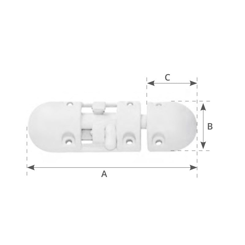 Nuova Rade Catenaccio Fermaporte Nylon Bianco mm 86X29X26 43851