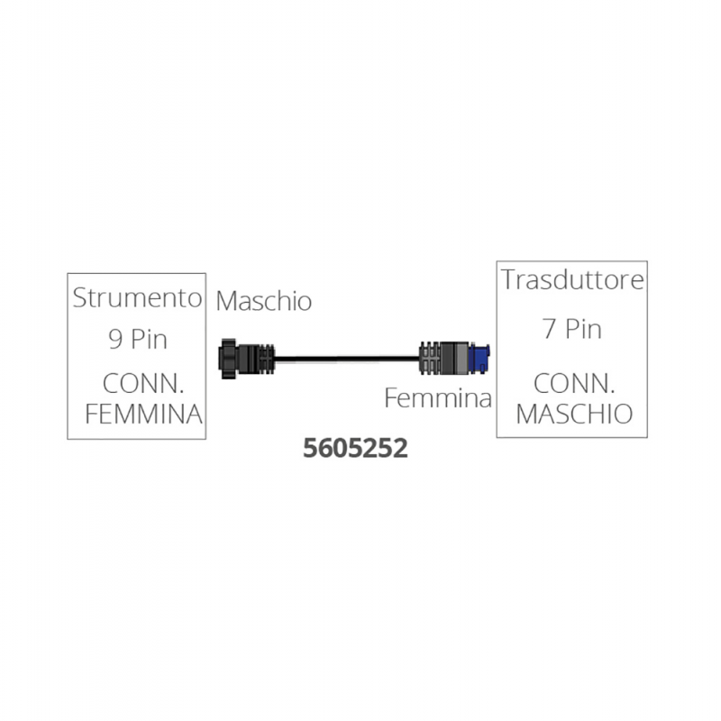 Cable adaptador Lowrance de 9 pines macho a 7 pines hembra