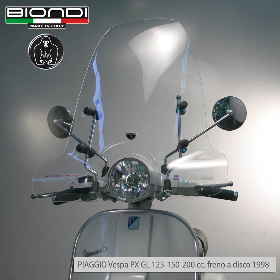 Biondi Parabrezza Mod. Z Trasparente per Vespa e Scooter Stile Classico