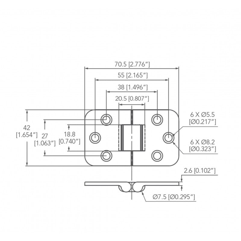 Marine Town Nautica Cerniera Inox Aisi 316 con Arresto 8631409